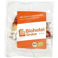 Minitütchen Bio-Cola-Fläschchen , 16g mit 1-4 farbigem Etikettendruck – Produktbild 1 von 1