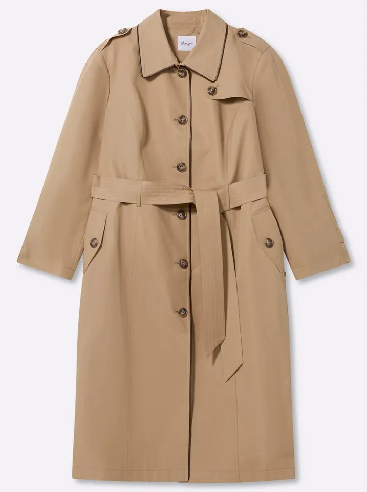 sheego sheego Wintermantel Trenchcoat, Braun, – Produktbild 3 von 5