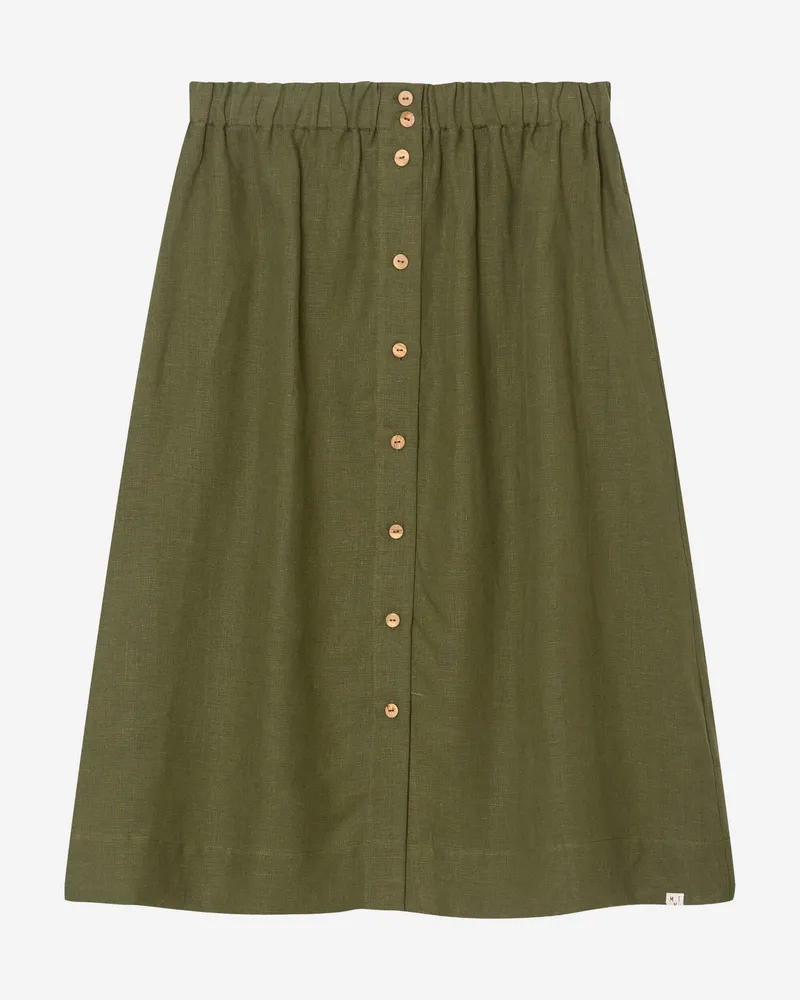 MATONA MATONA Damen vegan Midirock Olive, Olivgrün, – Produktbild 1 von 2