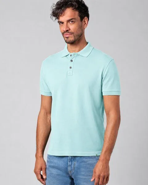 HempAge HempAge Herren Poloshirt Hanf/Biobaumwolle, Lake(blau), – Produktbild 2 von 4