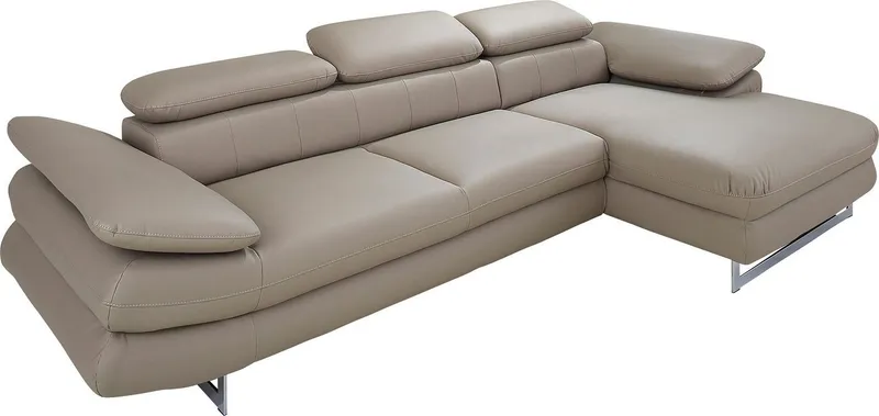 COTTA Ecksofa Solution L-Form, B:286cm,modern mit Relaxarmlehne, Wellenunterfederung, mit Arm- & Kopfteilverstellung, wahlweise mit Schlaffunktion, Beige, – Produktbild 8 von 8