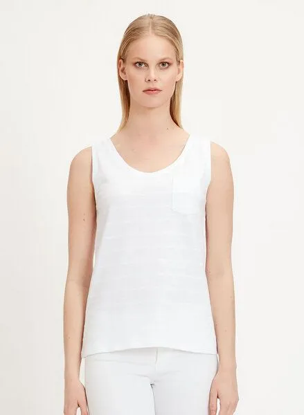 ORGANICATION ORGANICATION Tank-Top aus Bio-Baumwolle mit Brusttasche, White, – Produktbild 1 von 4