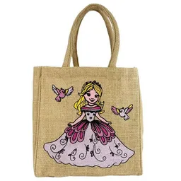 Domelo Domelo Kinder Handtasche Mädchen Jute Tasche klein Schultertasche mit Prinzessin – Produktbild 1 von 1
