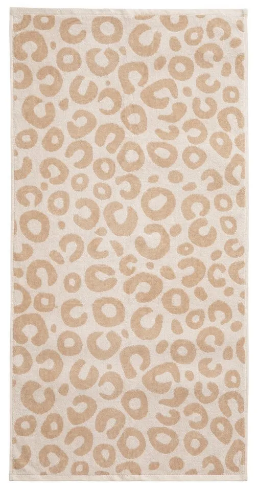 OTTO home Handtuch Set Anna Leopardenmuster, 4-tlg Handtuch-Set, 50x100cm, 100% Baumwolle, Frottiervelours (Set, 4-St), Handtücher, weich, saugstark, Braun, – Produktbild 3 von 8