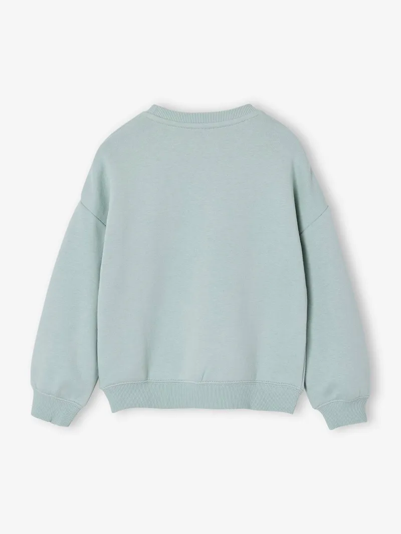 Vertbaudet Sweatshirt mit Message-Print Mädchen, Aqua, – Produktbild 2 von 3
