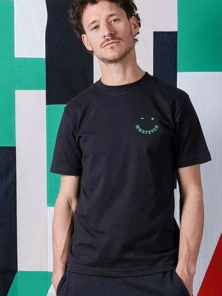 FANTASTIC REALITY STUDIOS Fantastic Reality Studios Whatever Boxy Fit T-Shirt – Bio-Baumwolle, Unisex, Blau, – Produktbild 2 von 4