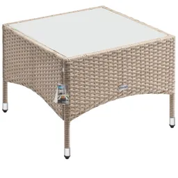Casaria® Polyrattan Beistelltisch Grau-Beige 58x58x42cm – Produktbild 1 von 1