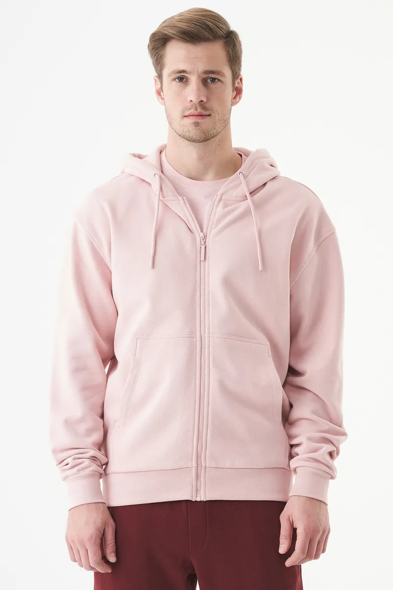 ORGANICATION ORGANICATION Herren vegan Unisex Zip Up Hoodie Junda, Hell-pink, – Produktbild 2 von 2