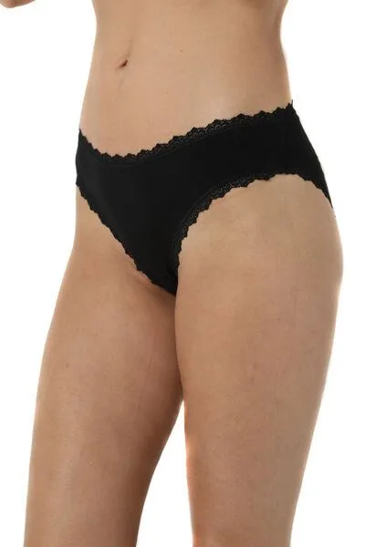 Bruno Barella Bruno Barella 7er Pack GOTS zertifizierte Slips mit Spitze aus Biobaumwolle, Schwarz, – Produktbild 1 von 2