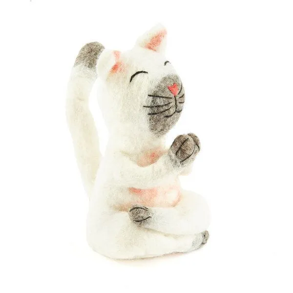 short'n'pietz short'n'pietz Weiße Yoga Katze als Filz Eierwärmer – Produktbild 2 von 2