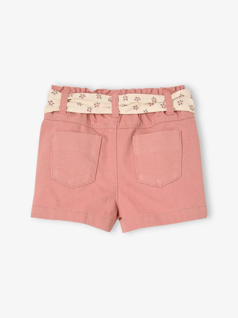 Vertbaudet Baby Paperbag-Shorts mit Gürtel, Rosa, – Produktbild 2 von 3