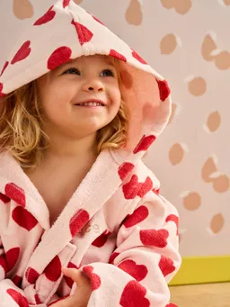 Vertbaudet Kinder Bademantel mit Herz-Print – Produktbild 1 von 1