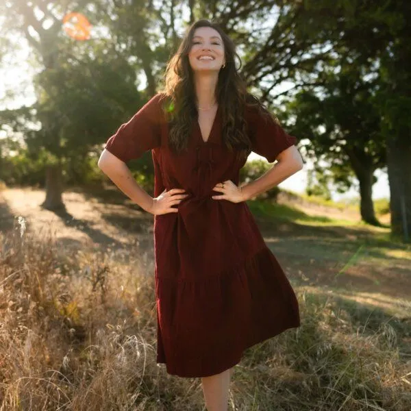 NORDLICHT NORDLICHT Kleid Silva aus Bio-Baumwolle, Rot, – Produktbild 1 von 4