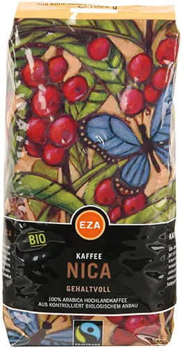 Eza EZA Fairtrade Nica Gehaltvoll, Bio-Kaffee, Ganze Bohne, 1kg – Produktbild 1 von 1
