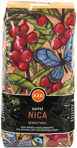 Eza EZA Fairtrade Nica Gehaltvoll, Bio-Kaffee, Ganze Bohne, 1kg – Produktbild 1 von 1
