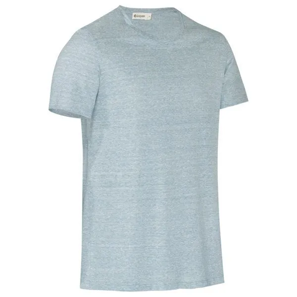 Kaipara - Merino Sportswear Kaipara - Merino Sportswear URBAN Wolle-Leinen Shirt Herren Kurzarm Regular 140WL, Dustyblue melange, – Produktbild 2 von 2