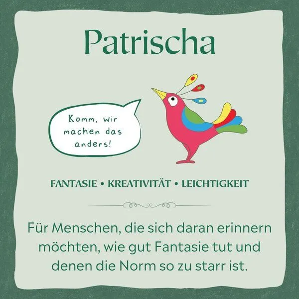 LIGARTI Bestickte Cord Cap – Patrischa der Paradiesvogel – LIGARTI Tiermanufaktur, Taubenblau, – Produktbild 3 von 4