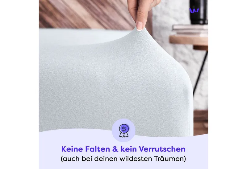Wolkenfeld Spannbettlaken Boxspringbett Bettlaken - Spannbetttuch für Matratzen bis 40cm, Jersey, Gummizug: rundum, (1 Stück), Elastisch & Rutschfest: 90x200, 140x200, 160x200, 180x200 & Übergrößen, Weiß, – Produktbild 4 von 5