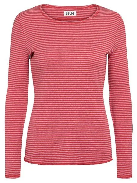 Jalfe Langarmshirt schmal geringelt von Jalfe, Coral-old/ rose (rot), – Produktbild 1 von 1
