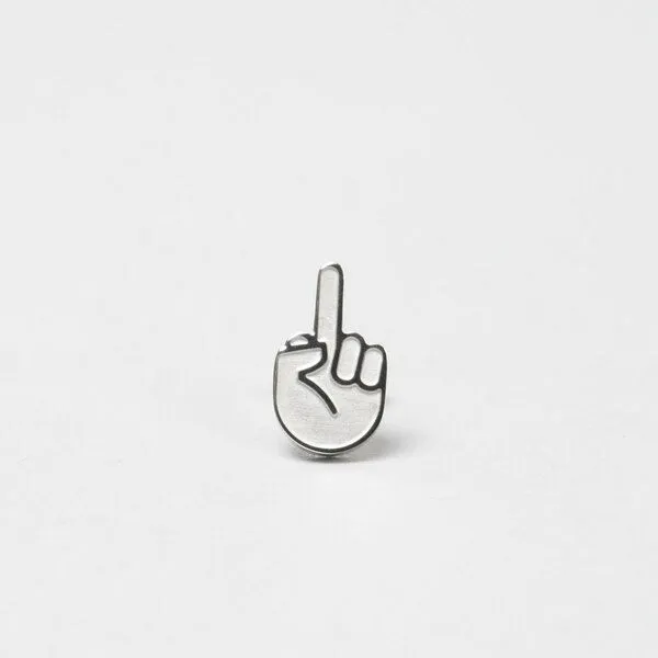 Fyngers Fyngers Ohrstecker aus chirurgischen Edelstahl hochglanzpoliert F*CK YOU, Silber, – Produktbild 5 von 8