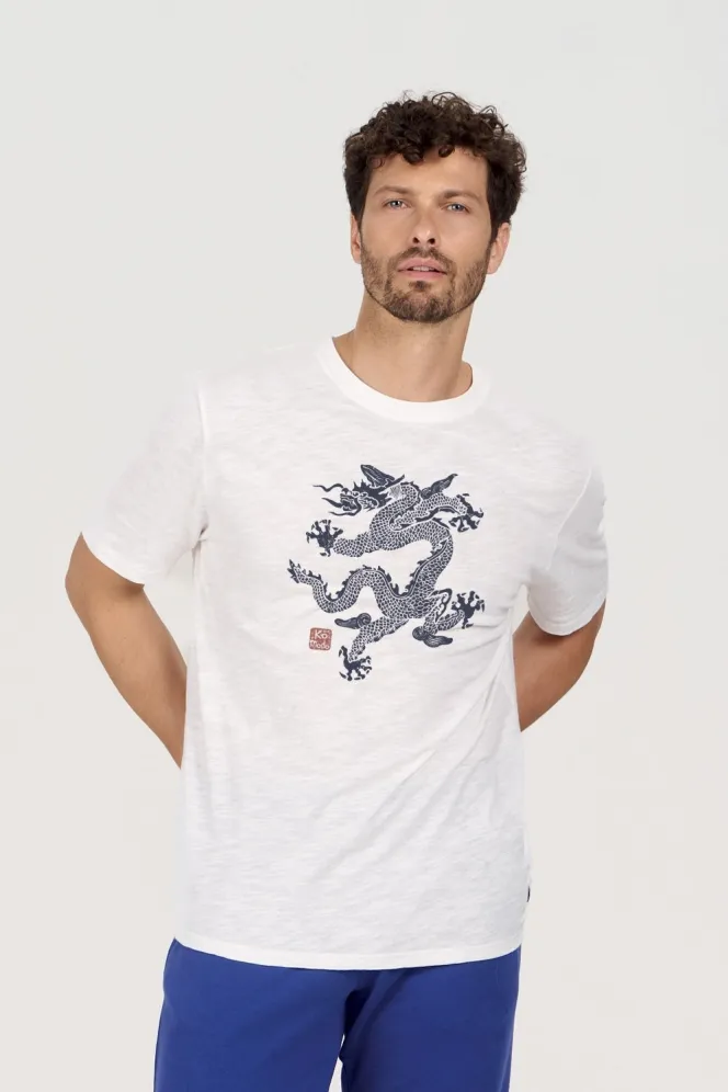 KOMODO KOMODO Herren vegan T-Shirt Dragon 25 Weiß, Weiß, – Produktbild 1 von 1