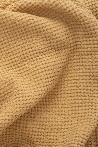 AmourLinen AmourLinen Waffel-Badetücher aus Leinen, 2er-Set, Gold, – Produktbild 2 von 3