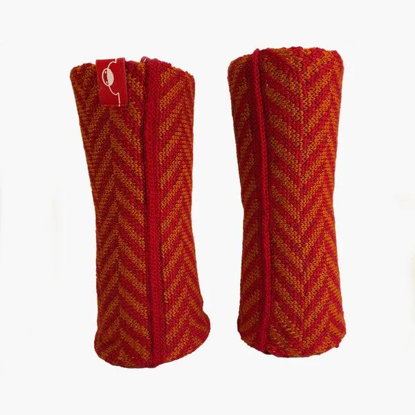 vincente vincente Armstulpen im Fischgrätmuster, Rot/rost, – Produktbild 1 von 3