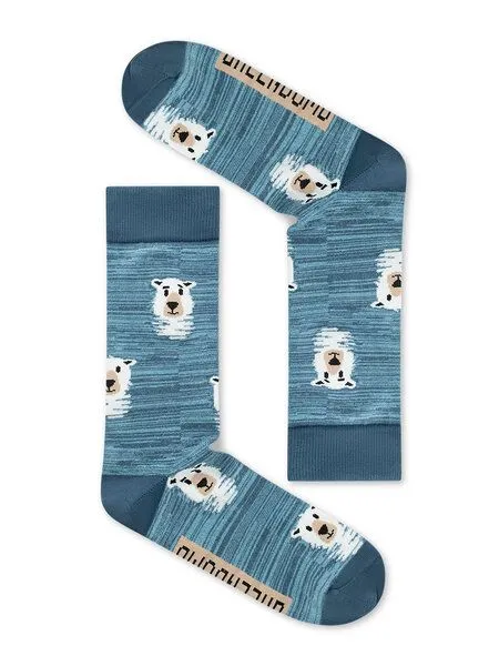 GreenBomb GREENBOMB Icebear Hunt 2 Socks - Lässige Socken aus Bio-Baumwoll Mix / hochwertiger Print / Fair & Vegan, Weiß (mix), – Produktbild 1 von 2
