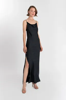 Neu Nomads Neu Nomads Damen vegan Kleid Mit Rundhalsausschnitt Schwarz – Produktbild 1 von 1