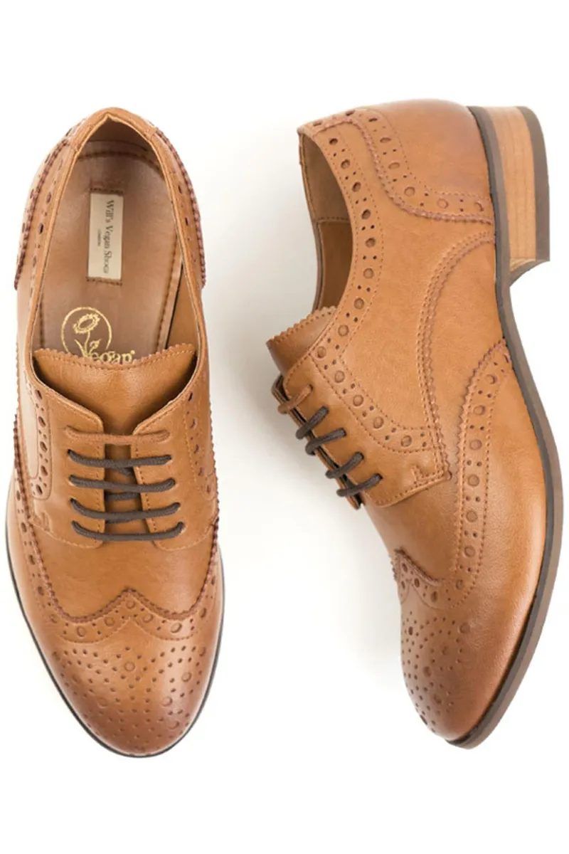 Will's Vegan Store Will's Vegan Store Herren vegan Brogue Oxfords City Wingtip Hellbraun, Hellbraun, – Produktbild 1 von 2