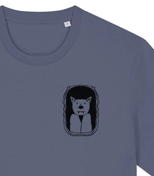 päfjes päfjes Der Graf / Vampir Fledermaus im Bilderrahmen - Unisex Männer T-Shirt Bio & Fair, Blue grey (blau), – Produktbild 2 von 4