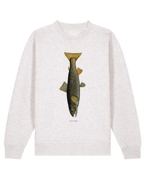 watapparel watapparel Sweatshirt Unisex Forelle, Cool heather grey, – Produktbild 1 von 2