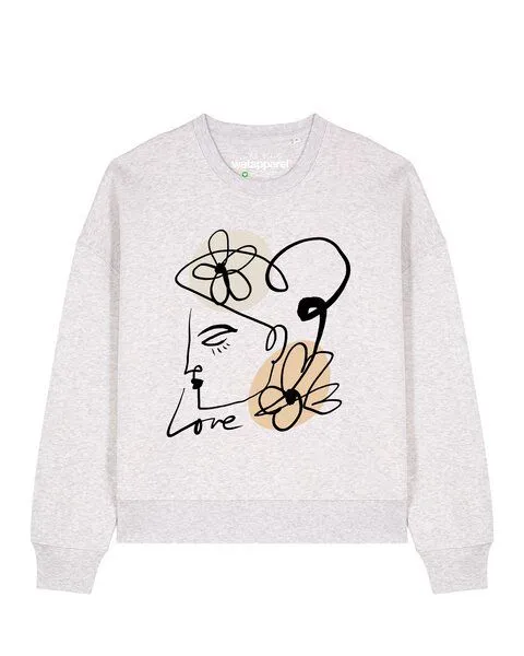 watapparel watapparel Sweatshirt Frauen Self love, Cool heather grey, – Produktbild 1 von 5