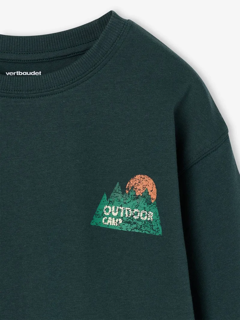 Vertbaudet Shirt Jungen Print vorn und hinten n, Tannengrün, – Produktbild 4 von 4
