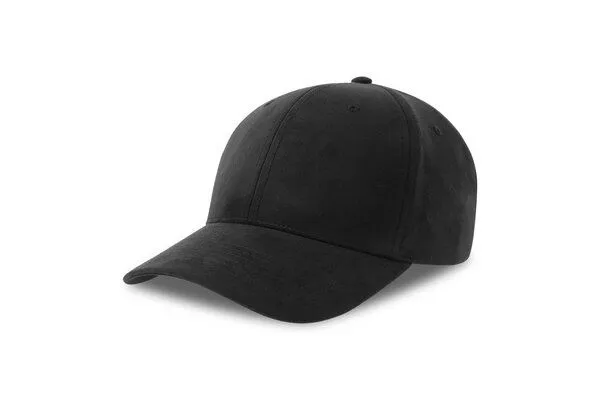 Atlantis Headwear Atlantis Headwear Cap Wildleder Imitat Baseballkappe aus recyceltem Polyester mit verstellbarem Metallverschluss, Schwarz, – Produktbild 2 von 3