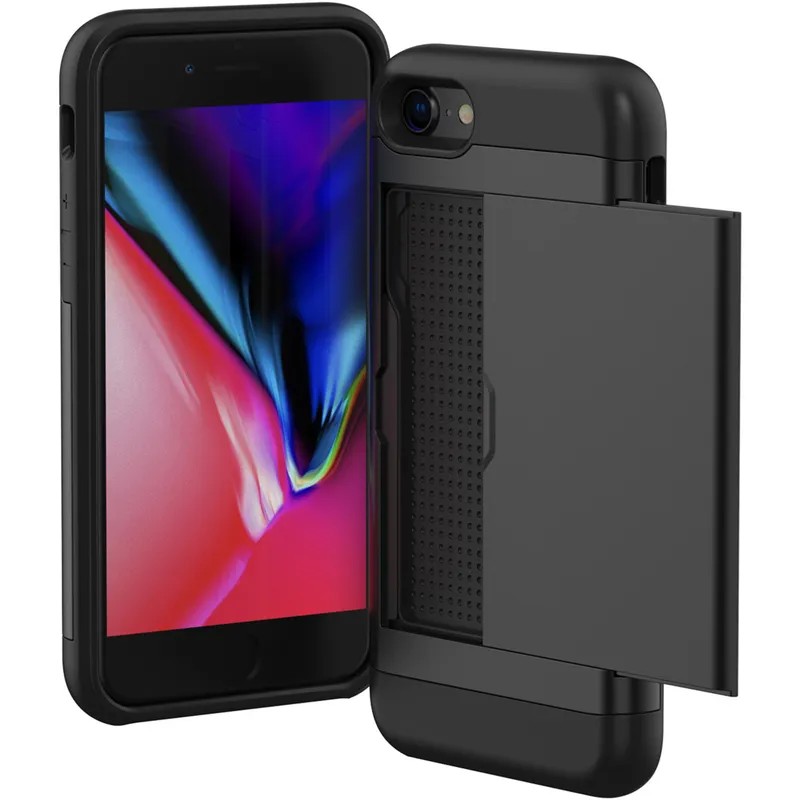 imoshion imoshion Backcover mit Kartenfach für das Apple iPhone SE (2022 / 2020) / 8 / 7, Schwarz, – Produktbild 1 von 1