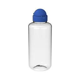 elasto elasto Trinkflasche Junior, 1 l, RENEW, transparent/standard-blau PP – Produktbild 1 von 1