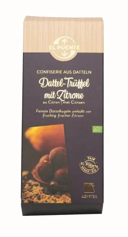 El Puente El Puente Vegane Bio-Dattel-Trüffel Kugeln mit Zitrone | Fair Trade | Bio-zertifiziert | Vegan | Glutenfrei – Produktbild 1 von 1