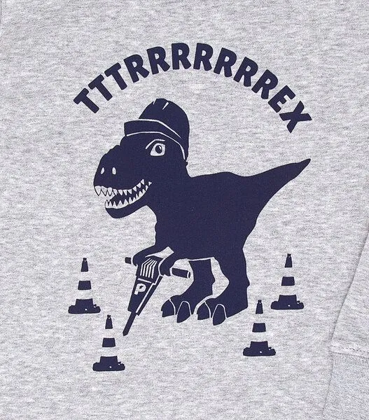 päfjes päfjes Theo Tttrrrrex der Bauarbeiter Dino - Fair Wear Kinder Sweater, Grün, – Produktbild 2 von 2