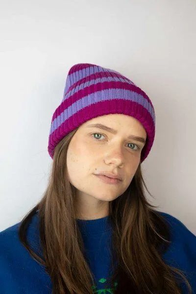 Strickmütze aus Merinowolle, abstehend Unisex Kiwistories, Bunt, – Produktbild 1 von 4