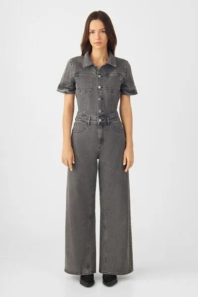 DAWN Damen Overall TWITTER Minimal Stretch DAWN Bio-Baumwolle, Dark grey, – Produktbild 2 von 5