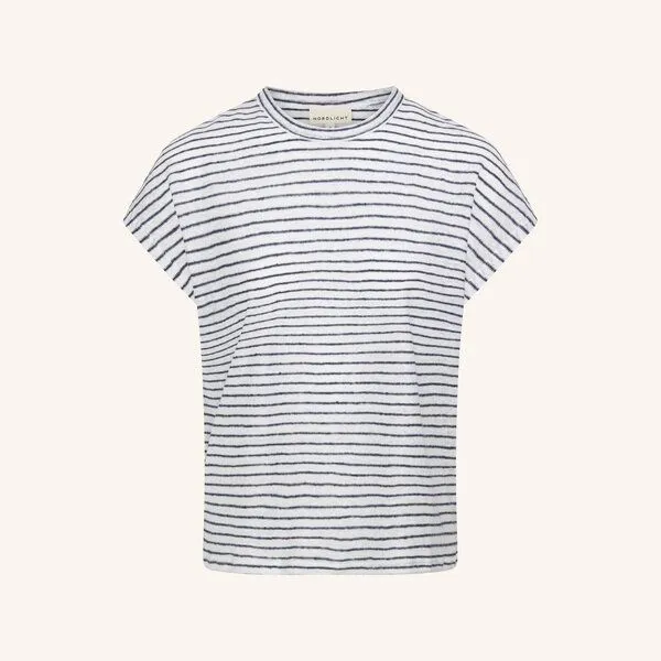 NORDLICHT NORDLICHT Blau gestreiftes T-Shirt aus 100% Leinen ISA, Blau, – Produktbild 1 von 2