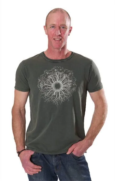 Life-Tree Life-Tree Shirt aus Biobaumwolle Fairwear für Herren WoodenIris, Grün, – Produktbild 1 von 5
