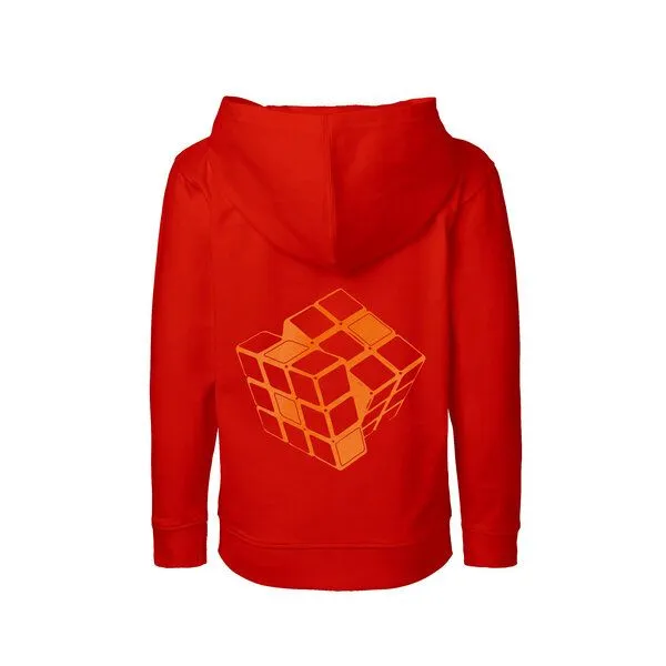 HANDGEDRUCKT HANDGEDRUCKT Unisex Kinder Zip Up Hoody "Rubi", Red, – Produktbild 1 von 4