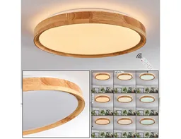 hofstein Deckenleuchte dimmbare Deckenlampe aus Metall/Bambus/Kunststoff in Weiß/Natur, LED wechselbar, 3000 - 6000 Kelvin, LED Leuchte(40cm), 2500 Lumen, 3000 -6000 Kelvin, inkl. Fernbedienung – Produktbild 1 von 1