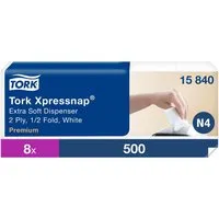 Tork Tork Xpressnap Extra Softe-Servietten "Premium N4" 1/4-Falzung, 8 x 500 Blatt, weiß – Produktbild 1 von 1