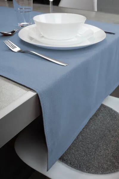 jilda-tex jilda-tex Tischläufer Renforce 100% Bio-Baumwolle Uni 50x160cm, Himmelblau, – Produktbild 2 von 4