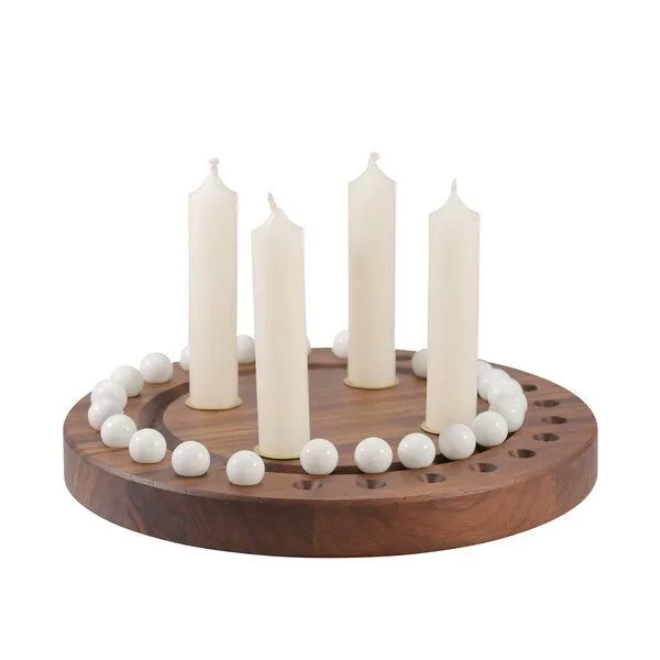 klotzaufklotz klotzaufklotz Adventskalender und Adventskranz für Stabkerzen, Weiß, – Produktbild 3 von 5