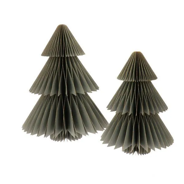 MoreThanHip MoreThanHip Dekorative Papier-Weihnachtsbäume (2er-Set) - Picea, Anthrazit, – Produktbild 1 von 4