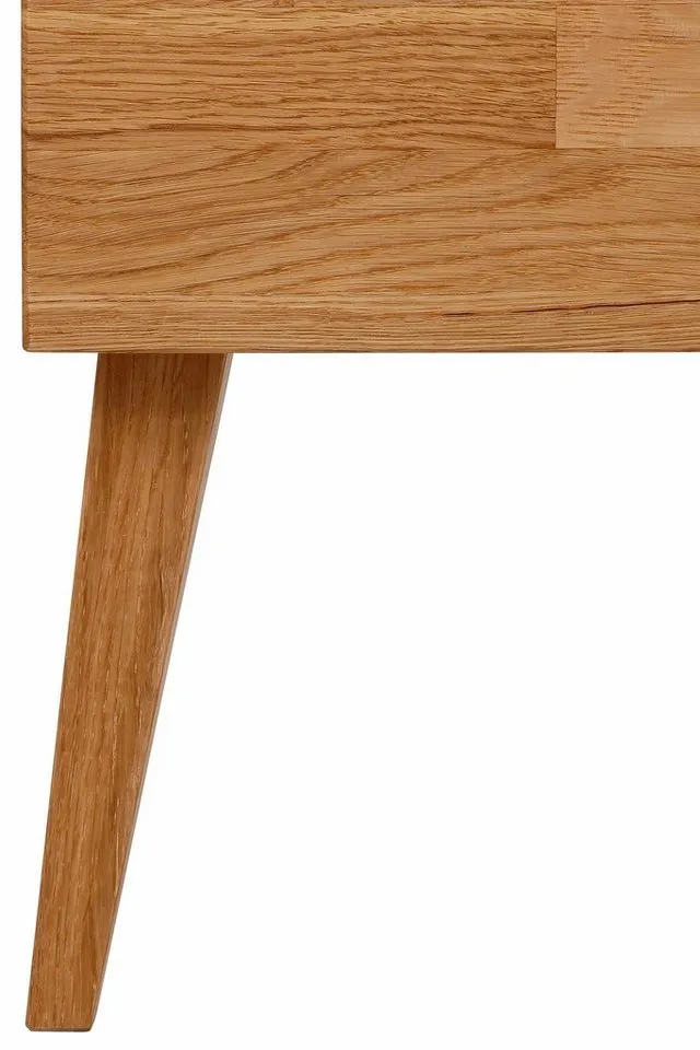Home affaire Nachttisch Natali, mit einer Schublade, aus massiver Eiche, Breite 45 cm, Braun, – Produktbild 4 von 4